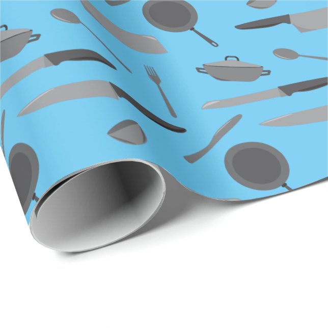 Papel De Presente Padrão de Cookery School Graduation Kitchen (Ponta do rolo)