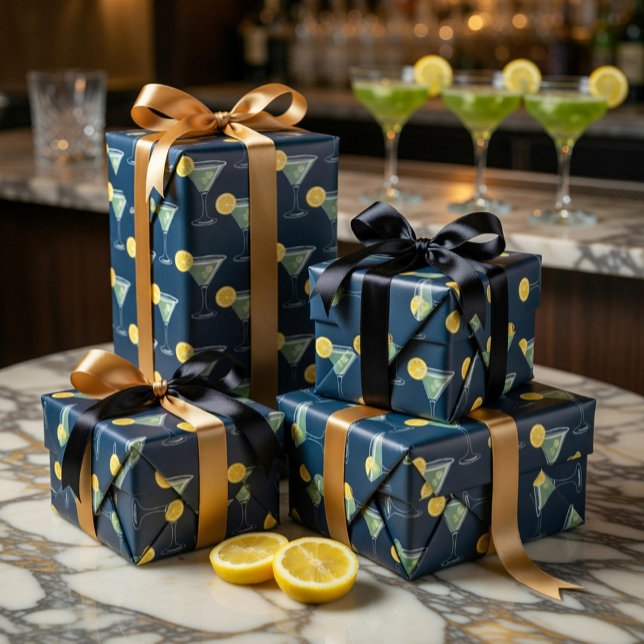 Papel De Presente Padrão de Coquetel Margarita Sem Costura (Criador carregado)