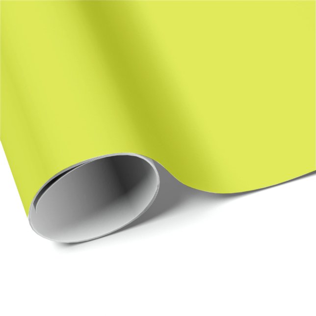 Papel De Presente Padrão de Cor Sólida Verde Limão Fresco (Ponta do rolo)