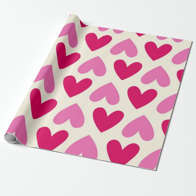 Papel De Presente Padrão de coração (Desenrolado)