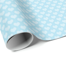 Papel De Presente Padrão de Coração Azul para Chá de Bebê, Aniversár