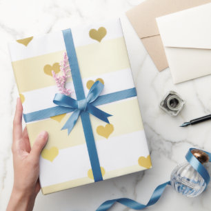 Papel De Presente Padrão de coração de ouro e Dia de os namorados