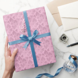 Papel De Presente Padrão de Coração Rosa Pastel Fofo Feminino 