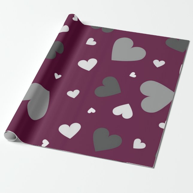 Papel De Presente Padrão de corações (Desenrolado)
