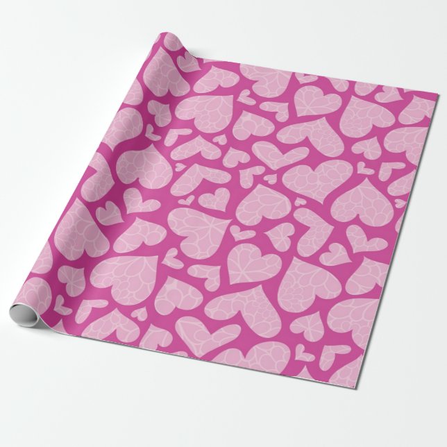 Papel De Presente Padrão de corações (Desenrolado)