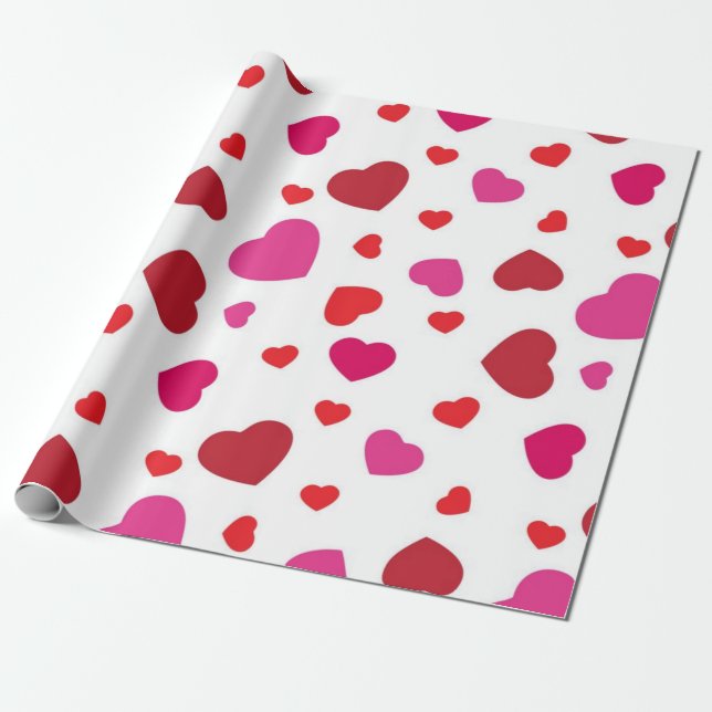Papel De Presente Padrão de corações (Desenrolado)
