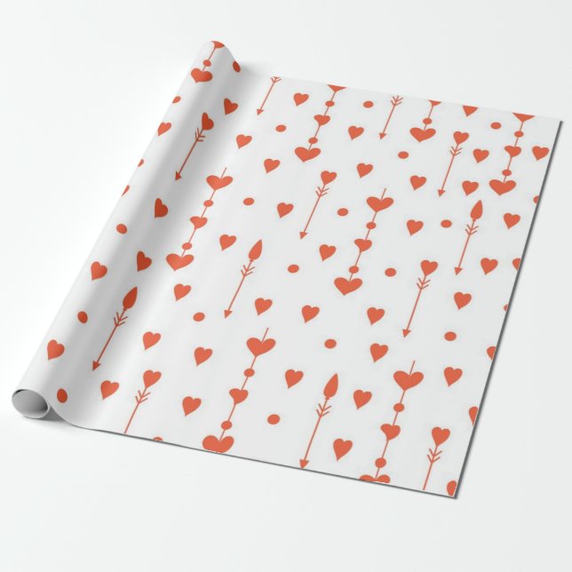 Papel De Presente Padrão de corações (Desenrolado)