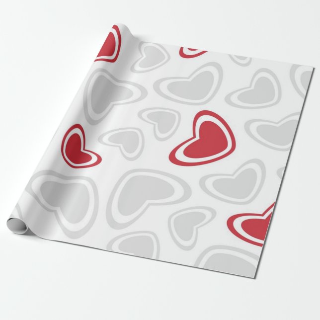 Papel De Presente Padrão de corações (Desenrolado)