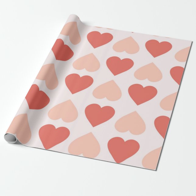 Papel De Presente Padrão de corações (Desenrolado)