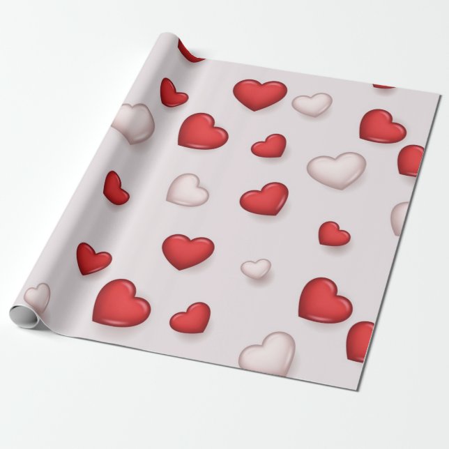 Papel De Presente Padrão de corações (Desenrolado)