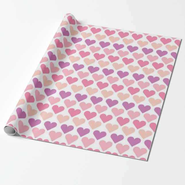 Papel De Presente Padrão de corações (Desenrolado)