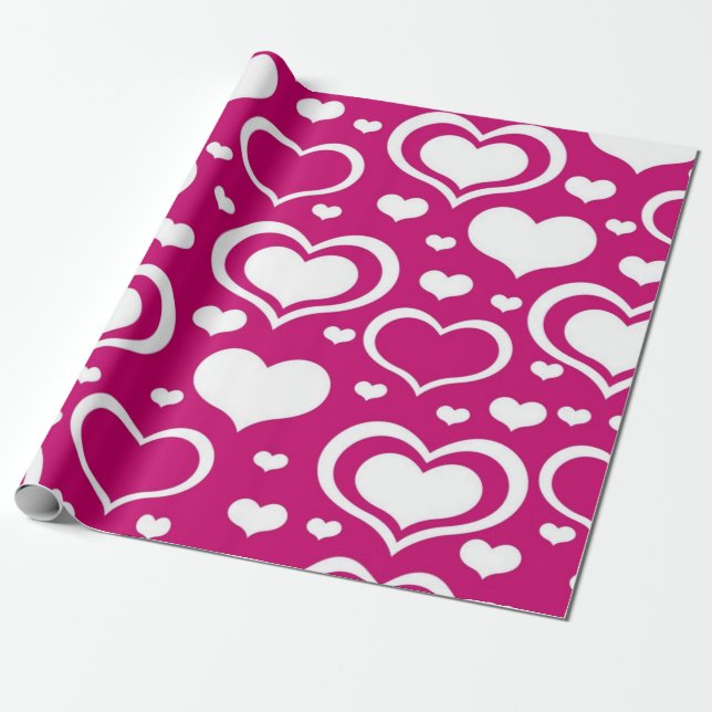 Papel De Presente Padrão de corações (Desenrolado)