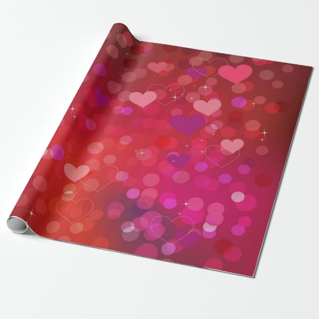 Papel De Presente Padrão de corações (Desenrolado)