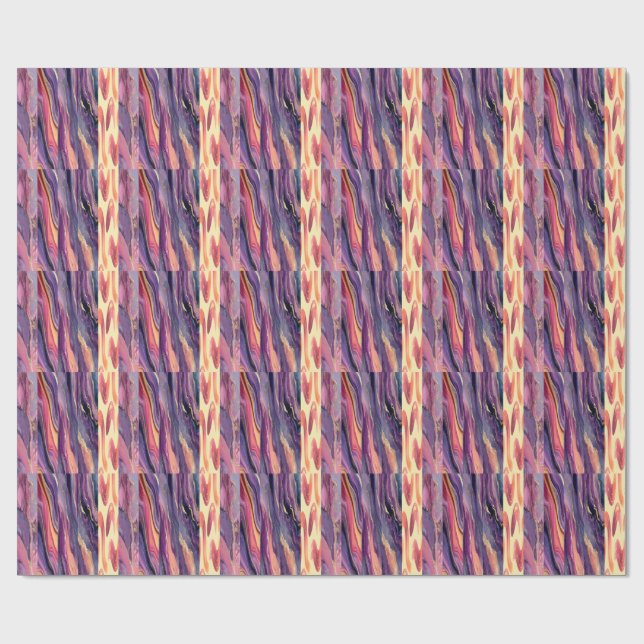 Papel De Presente padrão de coral e violeta (Aberto)