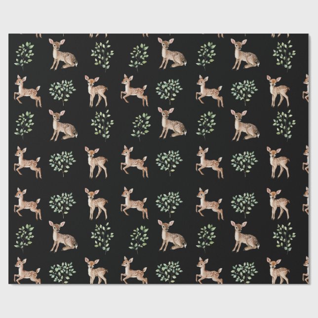 Papel De Presente Padrão de Cores Aquecidas e Folhas (Aberto)