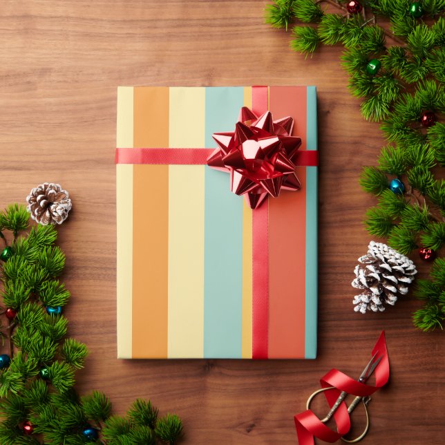 Papel De Presente Padrão de cores com striping retroativo (Presente de Natal)