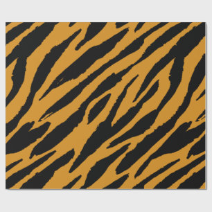 Papel De Presente Padrão de Cores de Tigre Amante de Animais