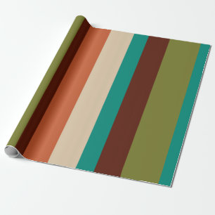Papel De Presente Padrão de Cores de Vintagem Retroativa de Faixa Ve