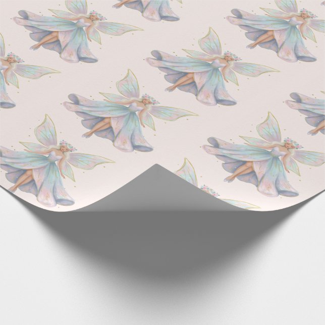 Papel De Presente Padrão de Cores Pastel do Anjo Mágico Fada (Ponta)