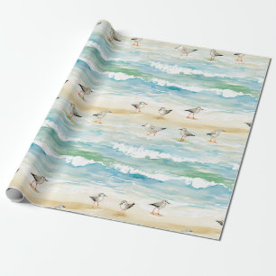 Papel De Presente Padrão de Costa de Maçarico (5)