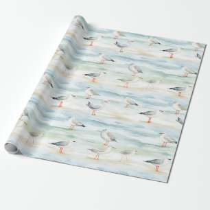 Papel De Presente Padrão de Costa de Maçarico (6)