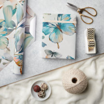 Padrão de Cottagecore da Borboleta Azul