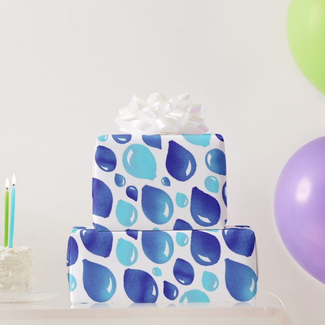 Papel De Presente Padrão de Criança de Balão Azul Fofo (Presentes para festas)