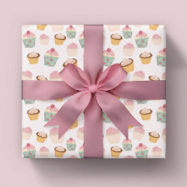 Papel De Presente Padrão de Cupcake