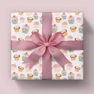 Papel De Presente Padrão de Cupcake