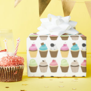 Papel De Presente Padrão de Cupcakes Whimsical