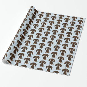Papel De Presente Padrão de Dachshund de Chocolate Bonito   Caninos