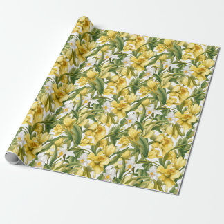 Papel De Presente Padrão de Daffodils Gordo