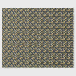 Papel De Presente Padrão de Damasco Floral Palácio Real Brilho Doura