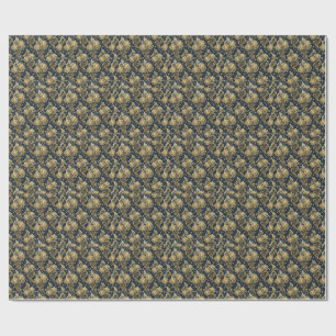 Papel De Presente Padrão de Damasco Floral Palácio Real Brilho Doura