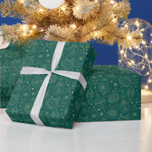 Papel De Presente Padrão de Decoração de Árvore de Folha Ouro Fa