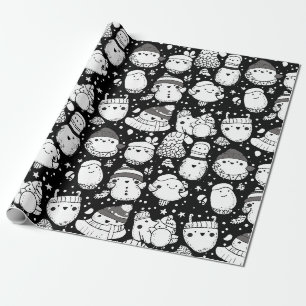 Papel De Presente Padrão de Desenho Animado Kawaii Fofo (3)
