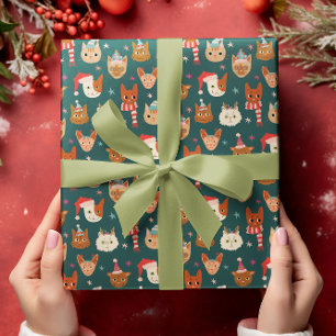 Papel De Presente Padrão de Desenho da Mão de Natal