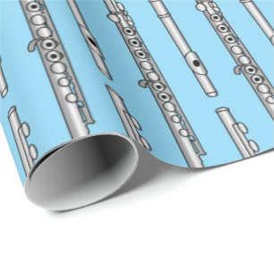 Papel De Presente Padrão de Desenho de Fluto