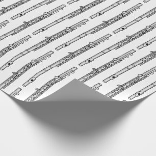 Papel De Presente Padrão de Desenho de Fluto