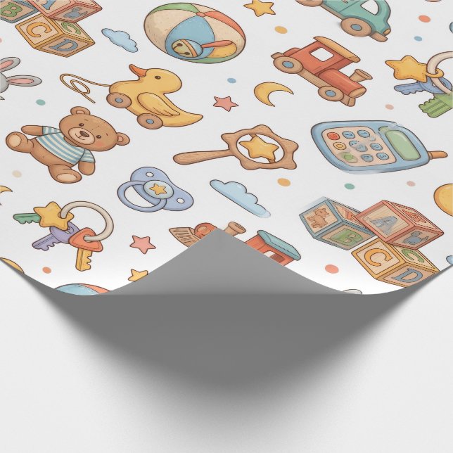 Papel De Presente Padrão de Design de Brinquedos de Bebê Fofo (Ponta)