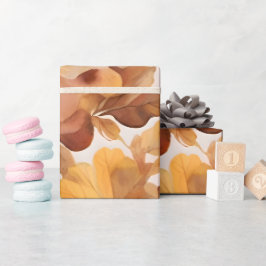 Papel De Presente Padrão de Design de Cores com Folhas Verdes