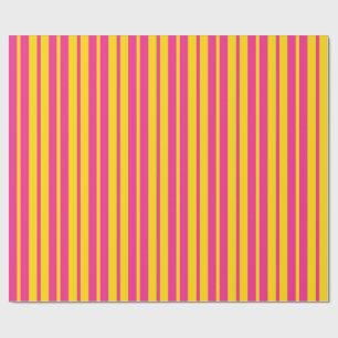 Papel De Presente Padrão de Design de Listras Elegantes Rosa e Amare