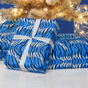Papel De Presente Padrão de design de pele de tigre azul