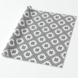 Papel De Presente Padrão de design de ponto cruzado original sem co
