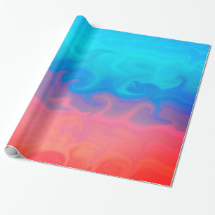 Papel De Presente Padrão de design do abstrato azul verde e laranja