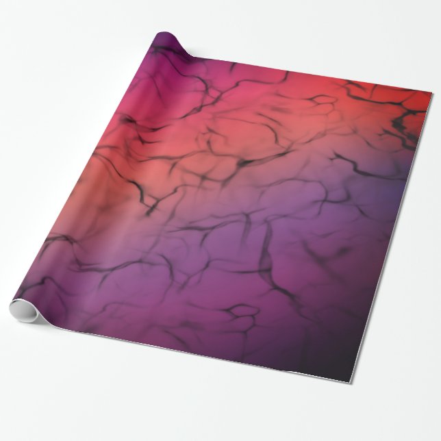 Papel De Presente Padrão de design do abstrato preto-e-laranja roxo (Desenrolado)