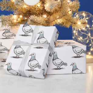 Papel De Presente Padrão de design do Modern Trendy Pigeon