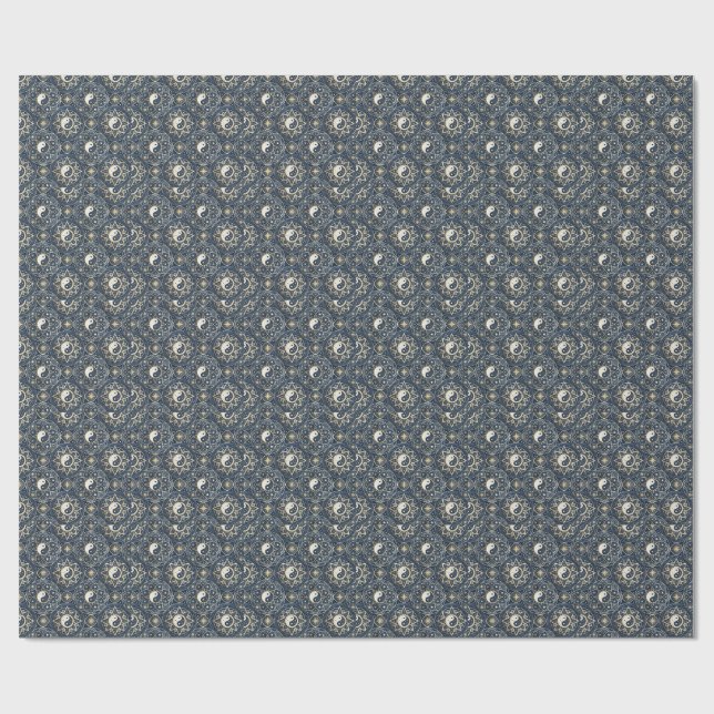 Papel De Presente Padrão de Design Mandala Harmonia Celestial Yin Ya (Aberto)