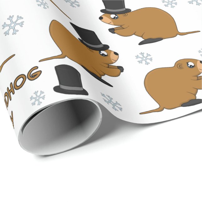 Papel De Presente Padrão de dia de Groundhog (Ponta do rolo)