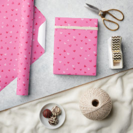 Papel De Presente Padrão de Dia dos Namorados de Corações Fofos